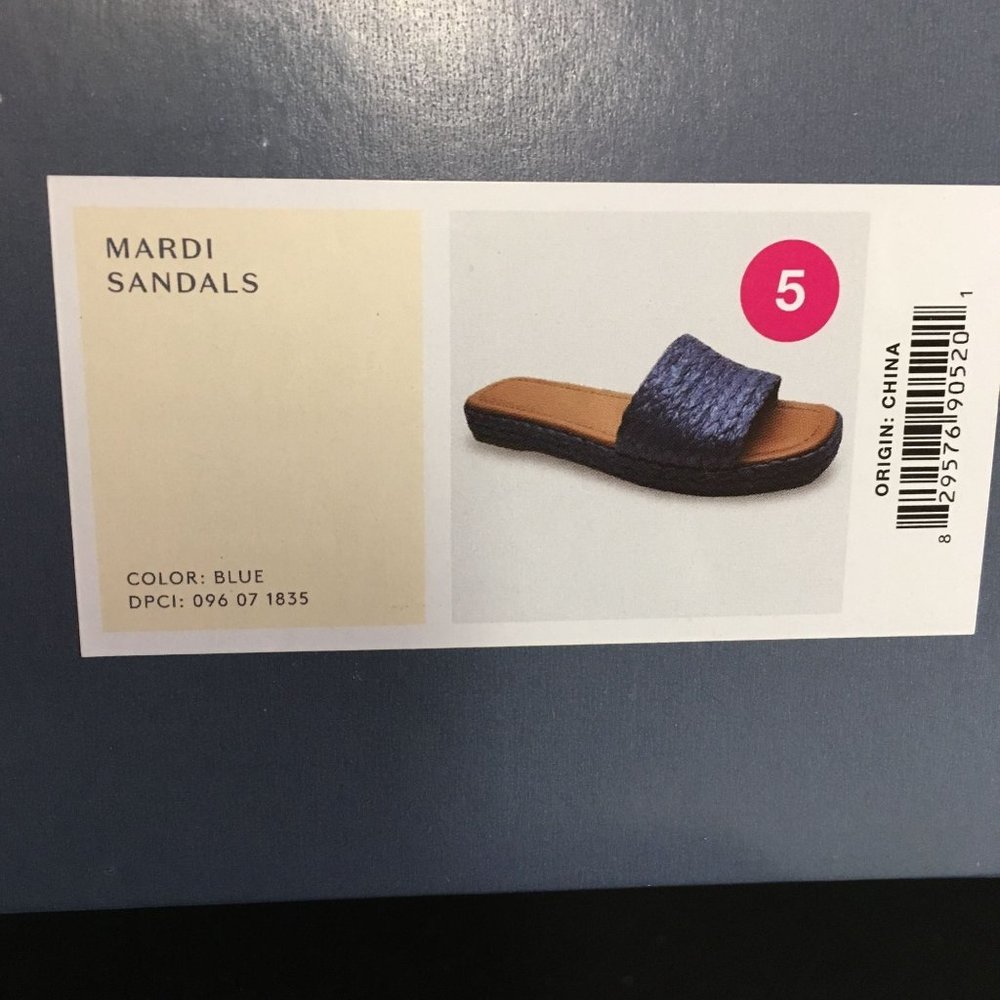 NWB - Universal Threads Mardi Raffia Platform Slide Sandals - Blue - Size 5 - Picture 7 of 7